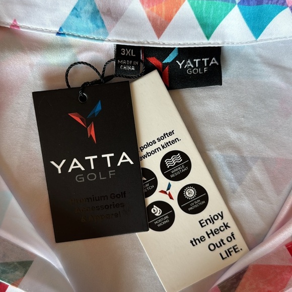 NWT Yatta “Colors of Life” Womens Golf Shirt polo 3XL Rainbow activewear Tennis - Picture 4 of 8